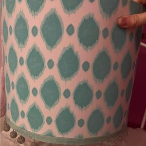 Teal/blue and White Patterned Lampshade